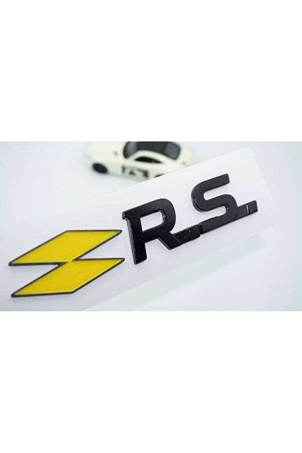 شعار حروف صندوق السيارة RS باللون الأصفر والأسود ABS 3M متوافق مع Renault