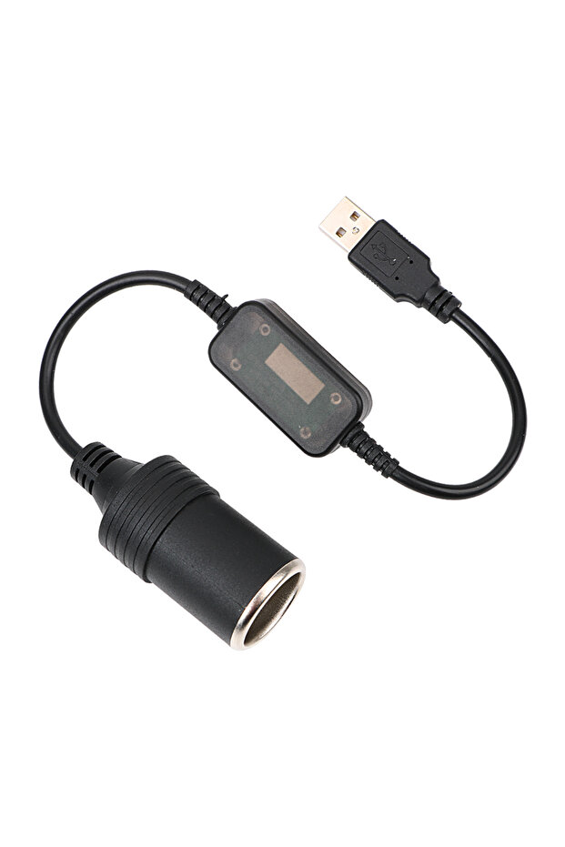محول طاقة USB من 5 فولت إلى 12 فولت، يعمل على ولاعة سجائر السيارة، مزود بموصل تحكم...