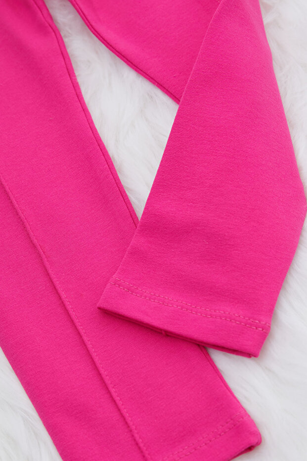 Kız Çocuk Pembe Çımalı Tayt 17254 - 3