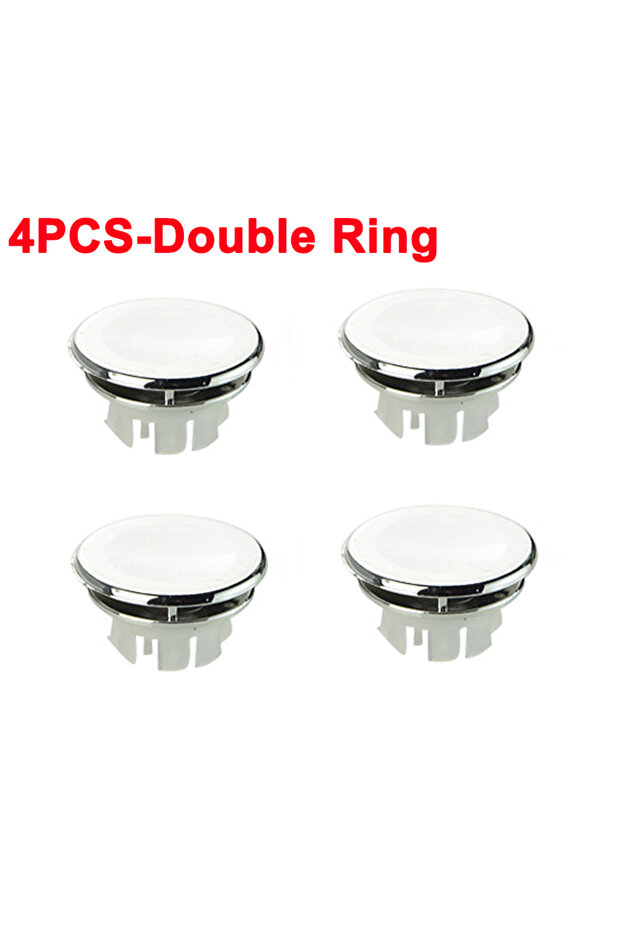 4PCS-Double Ring 4Pcs Plastic Sink Hole Overflow Cover for Kitchen Bathroom Basin Trim Bath Drain Ca