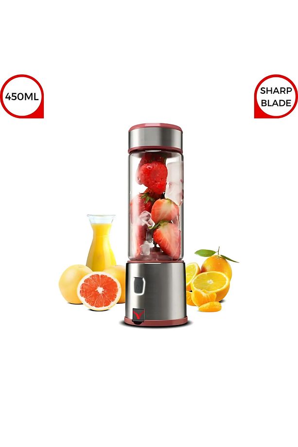 450 Ml Taşınabilir Metal Kişişel Blender Shake'n Smoothies Blender Keskin Bıçaklı - 1