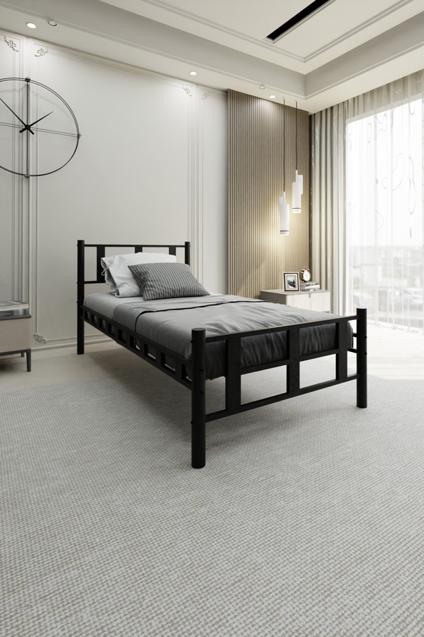 Karma Tek Kişilik Siyah Metal Karyola - 1