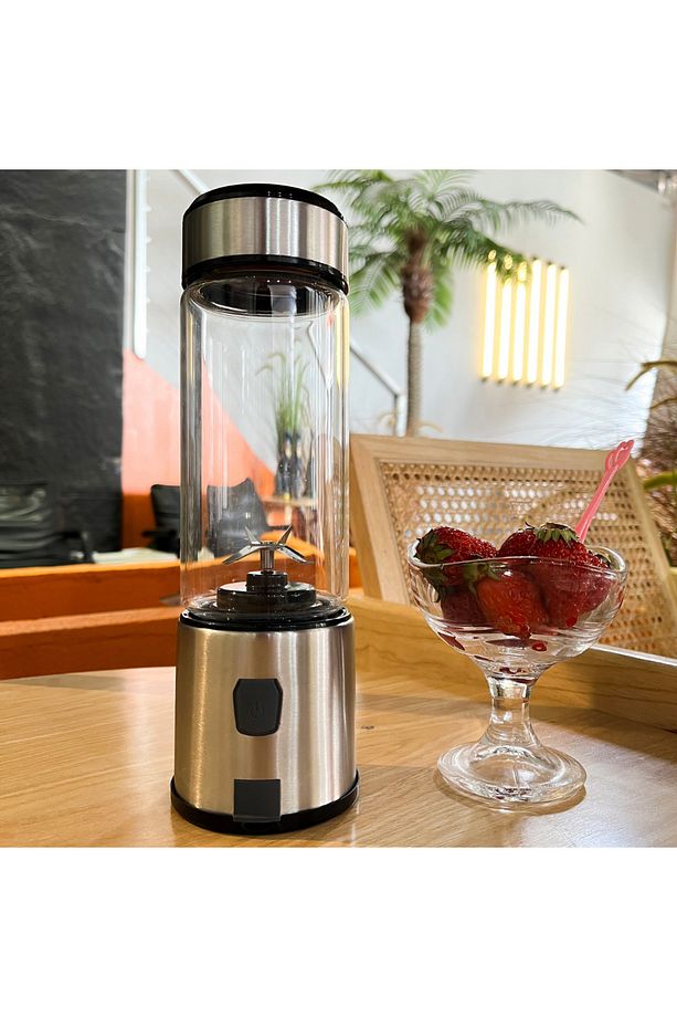 450 Ml Taşınabilir Metal Kişişel Blender Shake'n Smoothies Blender Keskin Bıçaklı - 5