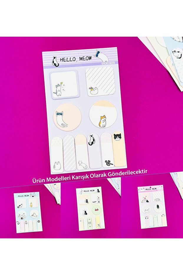 Kedi Tasarımlı Postit - 2