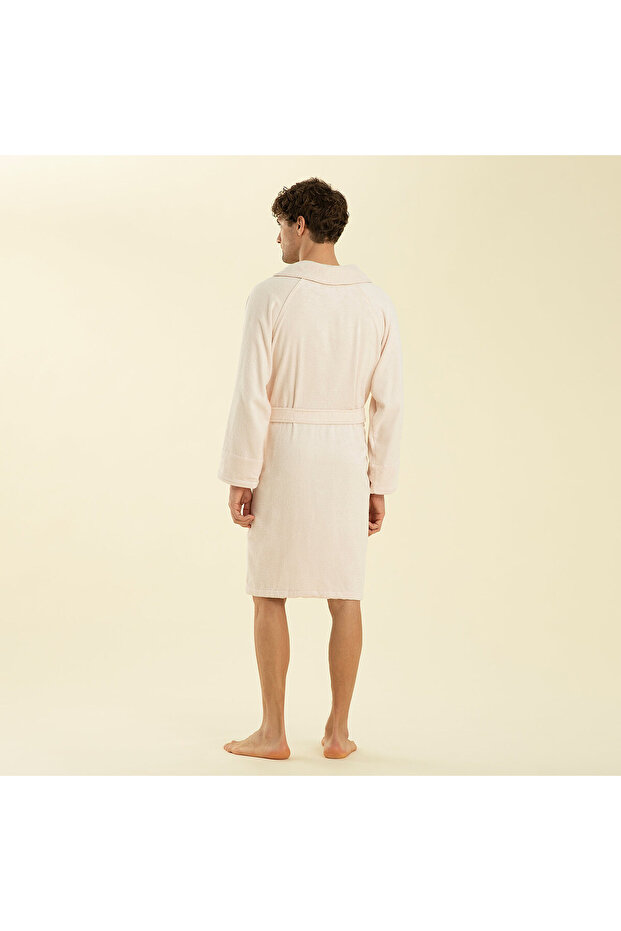 Solid Unisex Bornoz Pudra - 4