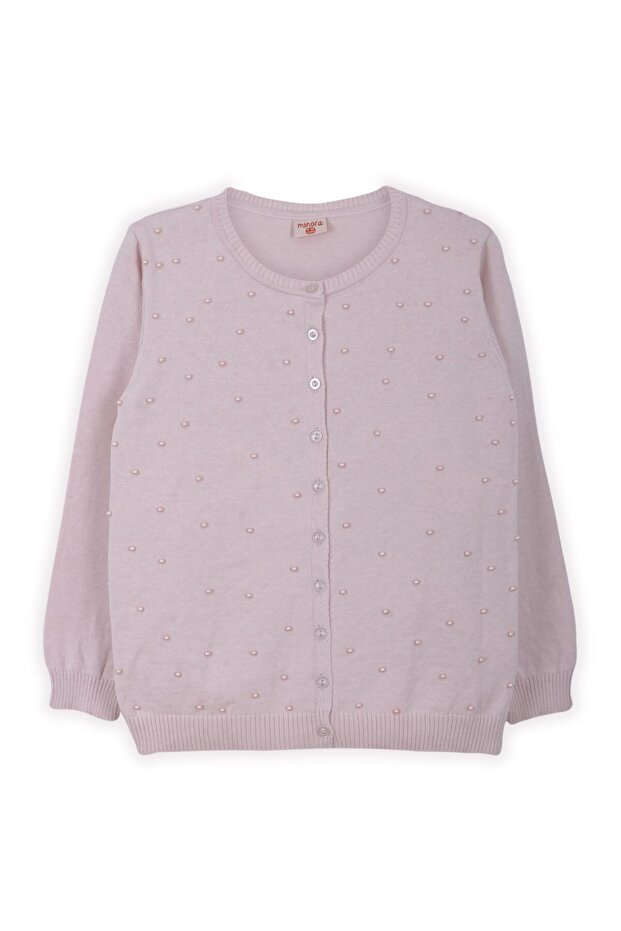 Triko Kız Çocuk Hırka PUDRA - 1