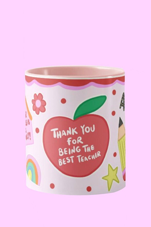 كوب "BEST TEACHER" من سلسلة Hello Melody - كوب مطبوع رقمي بتصميم أصلي مقاس 9.5x8 سم