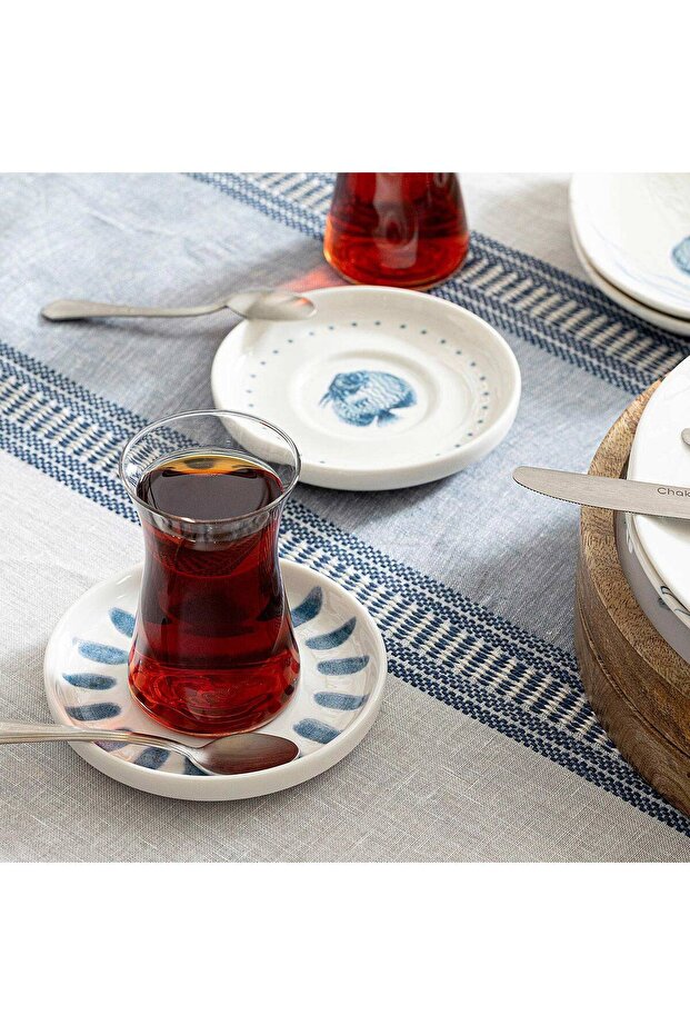 Seaside Çay Tabağı Mavi/Beyaz - 2