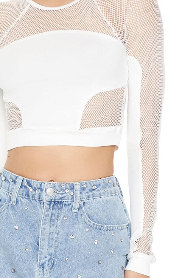 File Detaylı Crop Top - 5