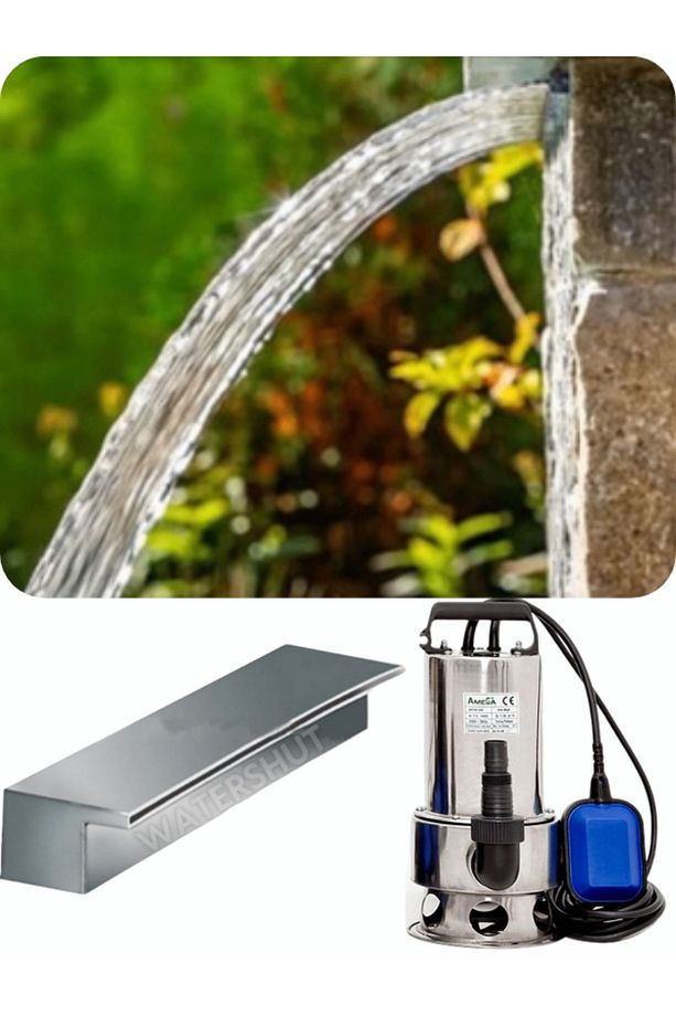 Watershut 1000 mm Duvar Şelalesi + 900 Watt Dalgıç Pompa Seti - 1