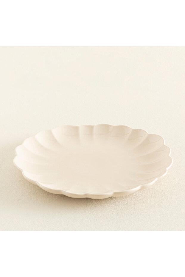 Flower Servis Tabağı 27 cm Bej - 3