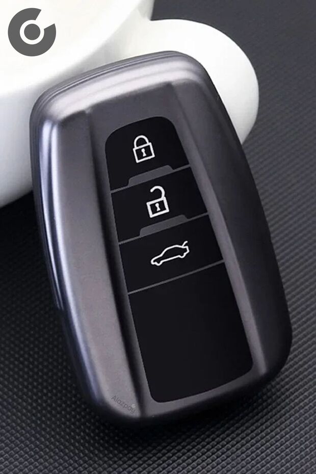Toyota Compatible Corolla, Rav4, Land Cruiser, C-Hr Titan Gray Tpu Key Case Cover (Grey)