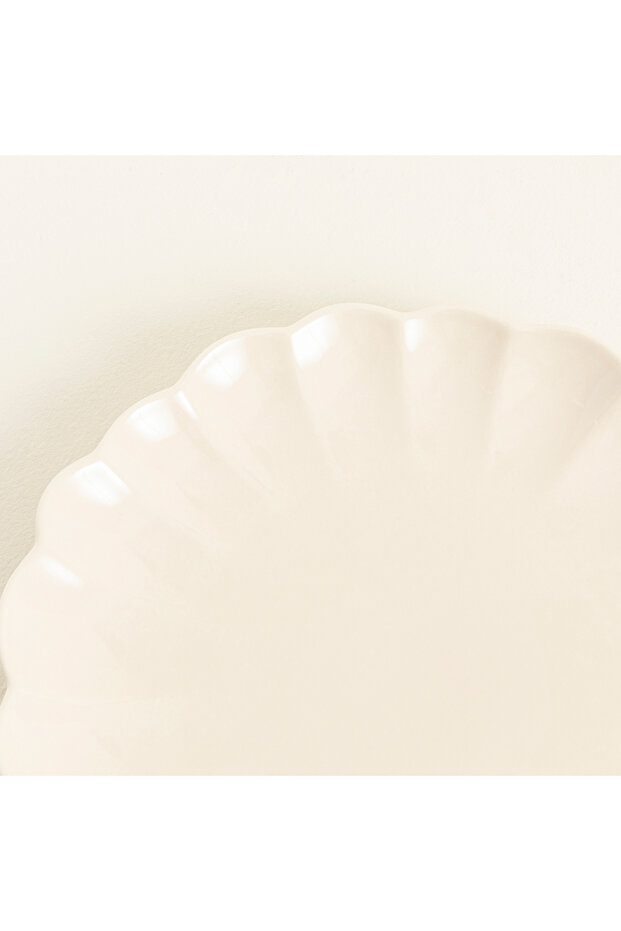 Flower Servis Tabağı 27 cm Bej - 4