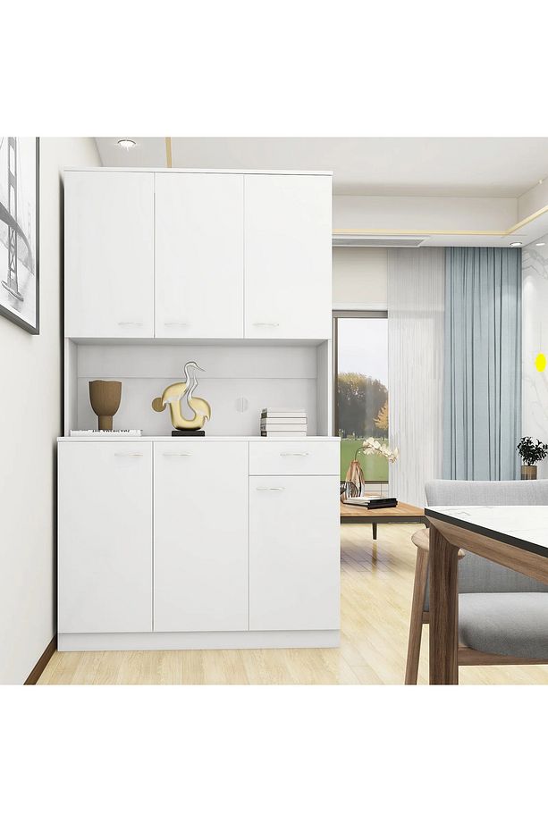 MDF Mutfak Dolabı, Beyaz Çok Amaçlı Mutfak Dolabı, Hazır Mutfak Dolabı, Mutfak Kiler Erzak Dolabı - 5