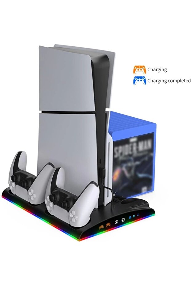 PS5 Slim Fanlı RGB Stand Şarj Dock Playstation 5 Slim TP5-3570 - 5