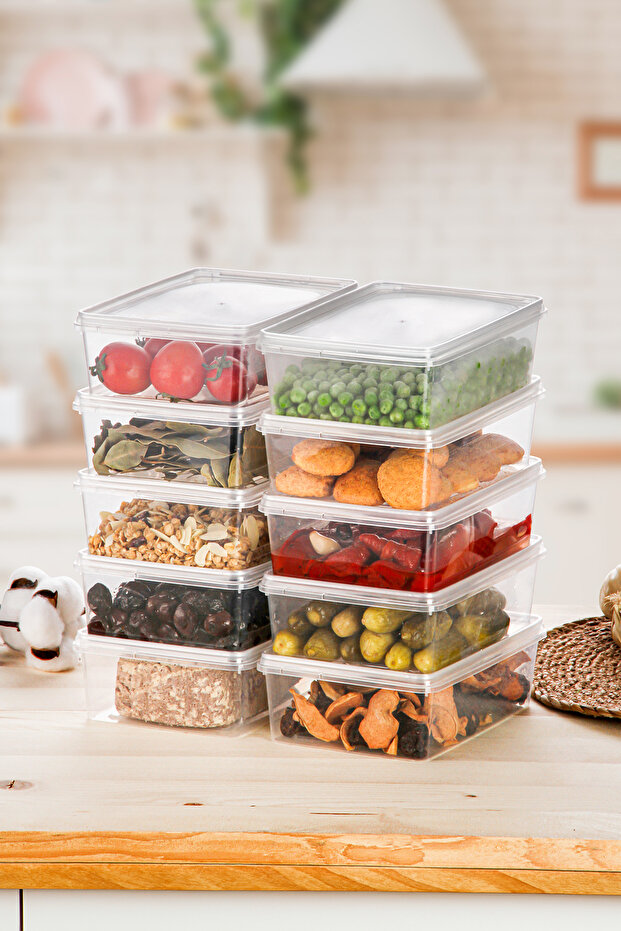 10 Pieces of 1 Liter Self-Covered Freeze Convenient Freezer Storage Container Organizer