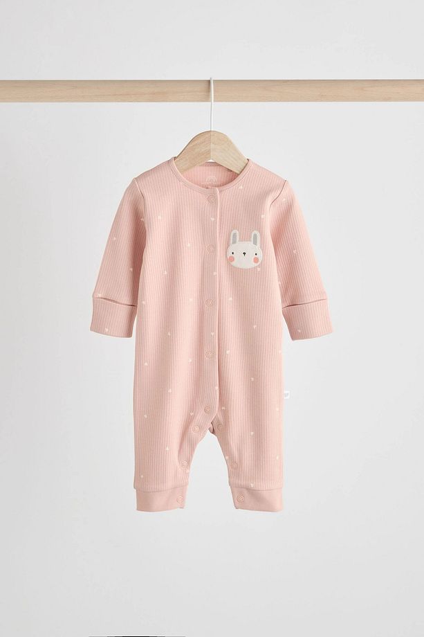 %100 Organik Pamuk  Pembe/Krem Minik Ayı Desenli 3’lü Uyku Tulumu Set ALYN77695 - 5
