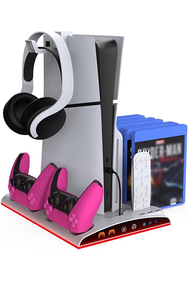 PS5 Slim Fanlı RGB Stand Şarj Dock Playstation 5 Slim TP5-3570 - 4