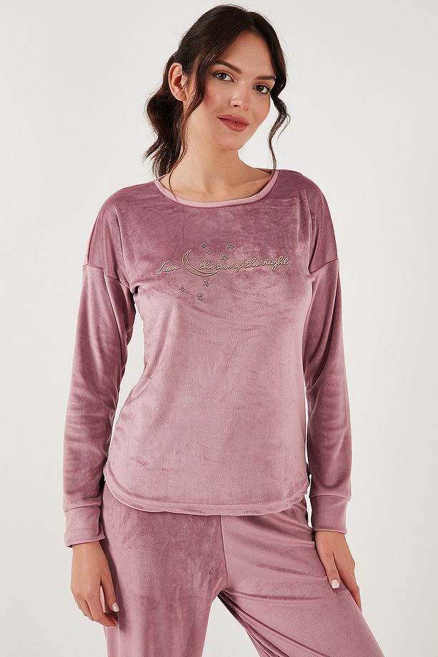 Regular Fit Yumuşak Dokulu Kadife Pijama Takımı Pijama Takımı 6094200w4 - 4