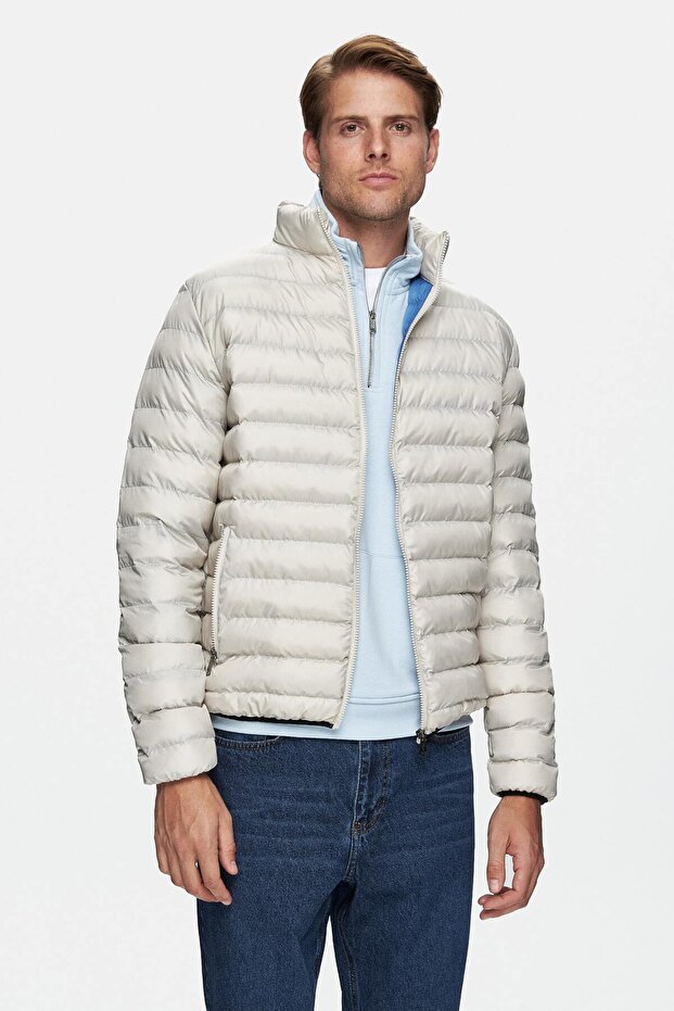 Northwin Beige Zippered and Pocketed Polyester Standard Fit Men's Coat