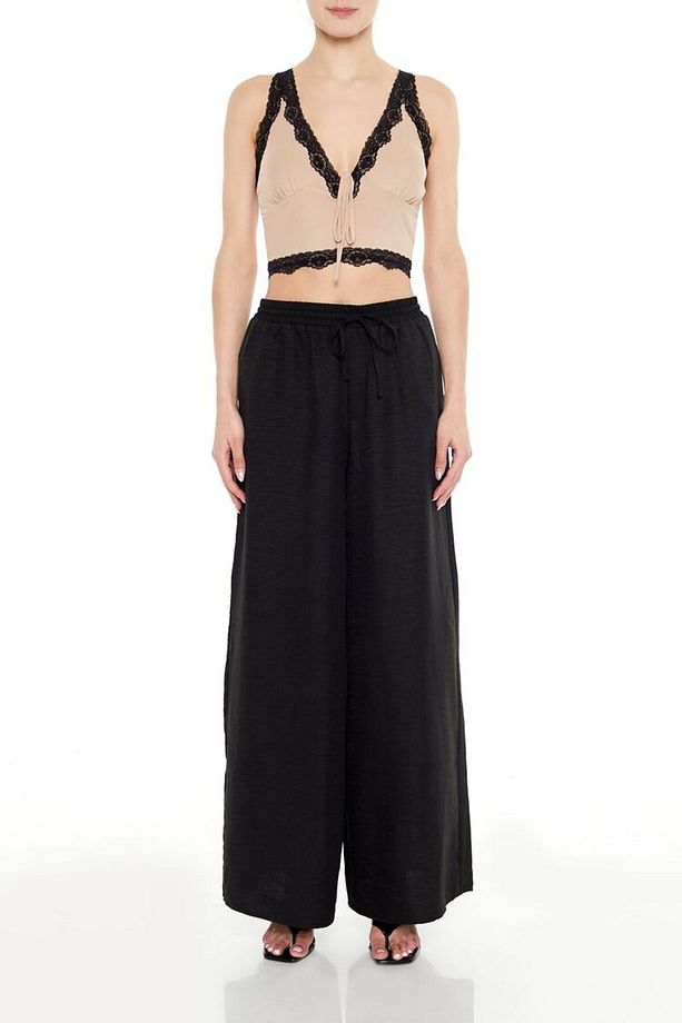 Drawstring Wide-Leg Pantolon - 2