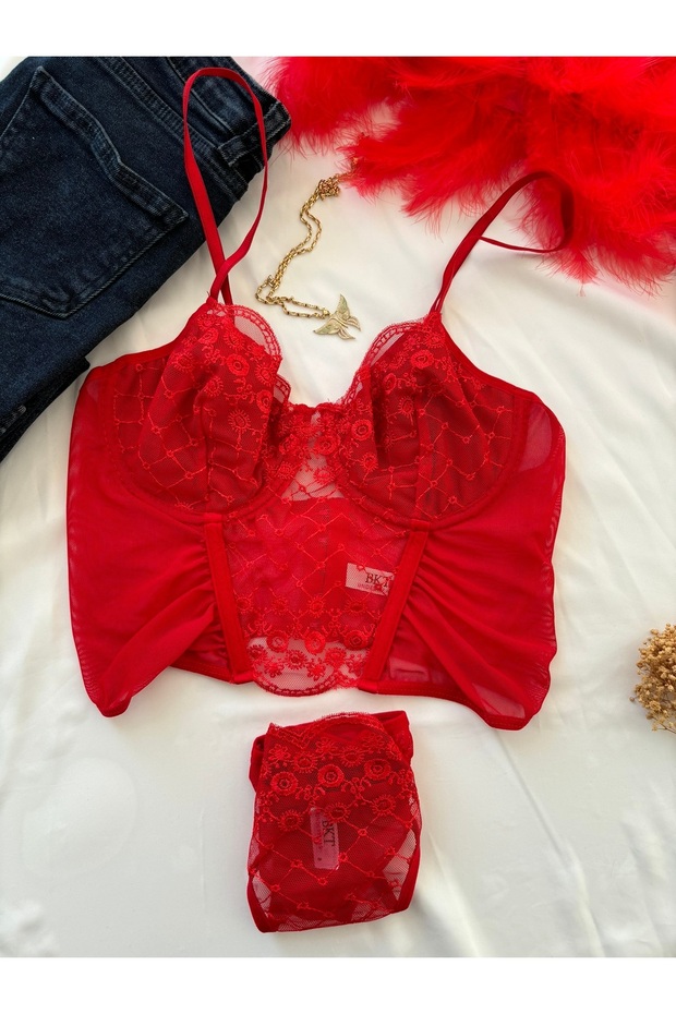 Kırmızı Bralet Takım - 1
