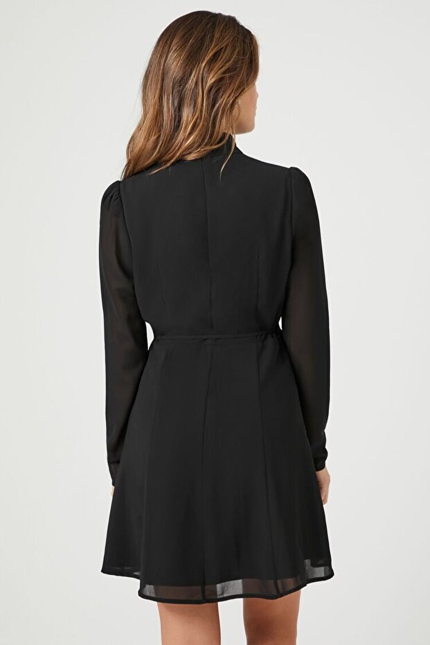 Şifon Göğüs Dekolteli Elbise - 5