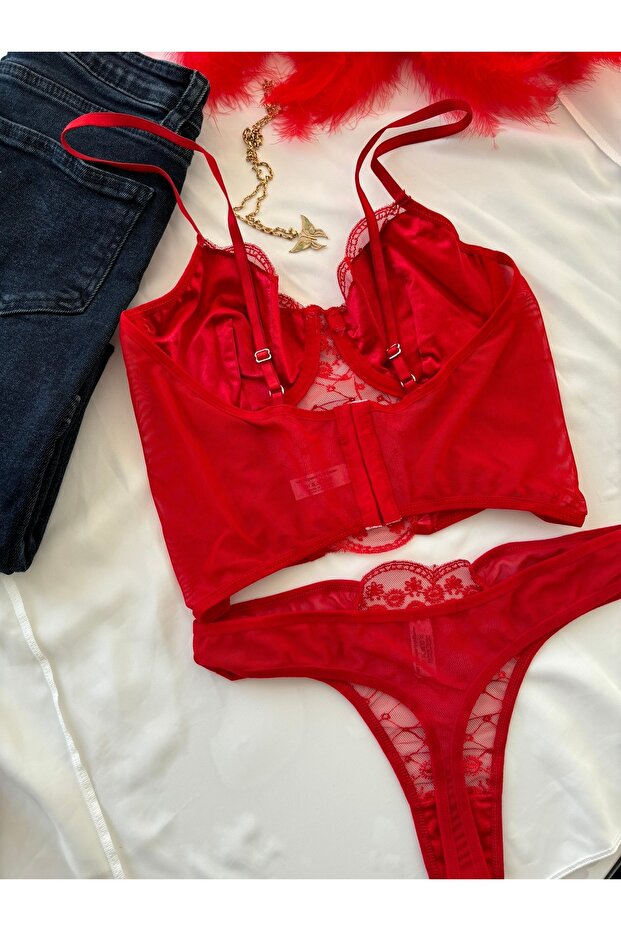 Kırmızı Bralet Takım - 7