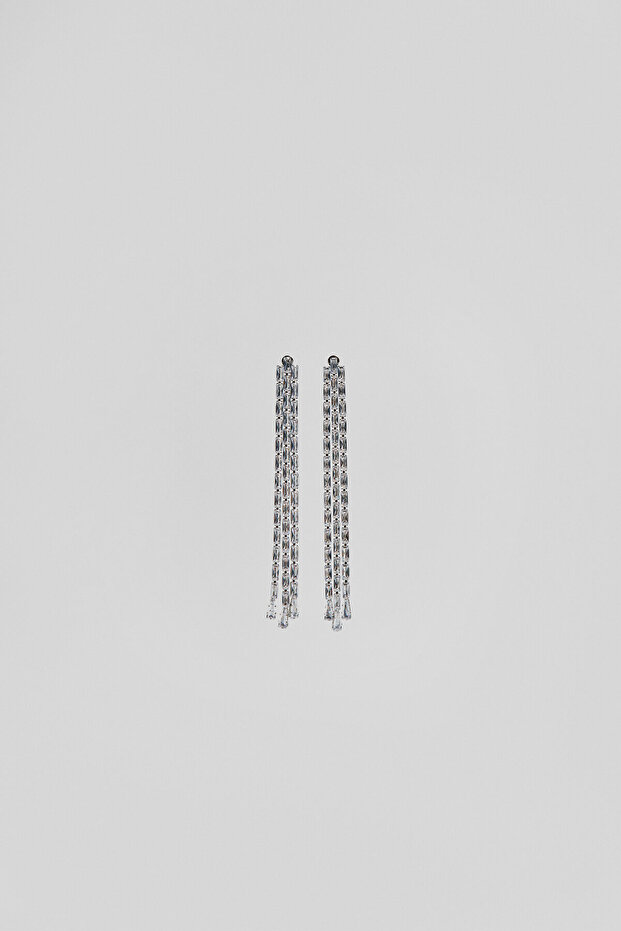 Shiny Stone Dangle Earrings - 1