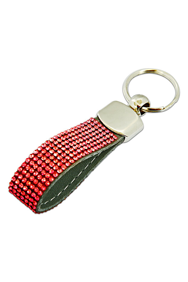 Jewelled Keychain Gilded Crystal Stone Covered Key