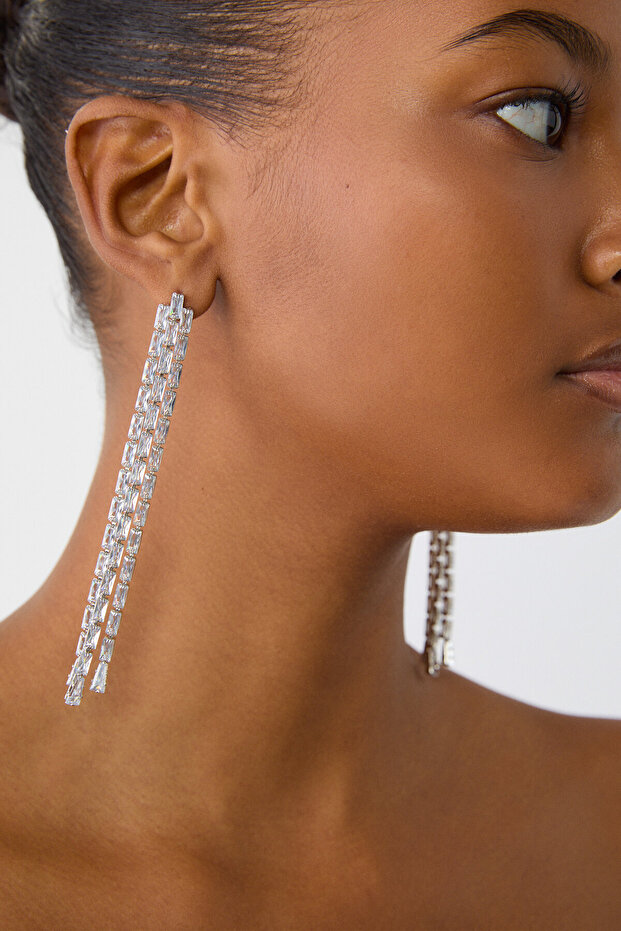 Shiny Stone Dangle Earrings - 3