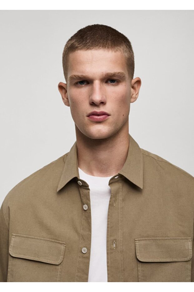 Cepli pamuklu gömlek ceket - 8