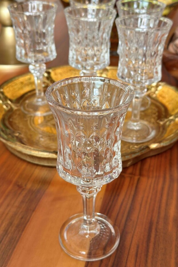 Kadeh, 6'lı, Ayaklı Cam Bardak, Kahve Yanı Su Bardağı, 140 ml - 7