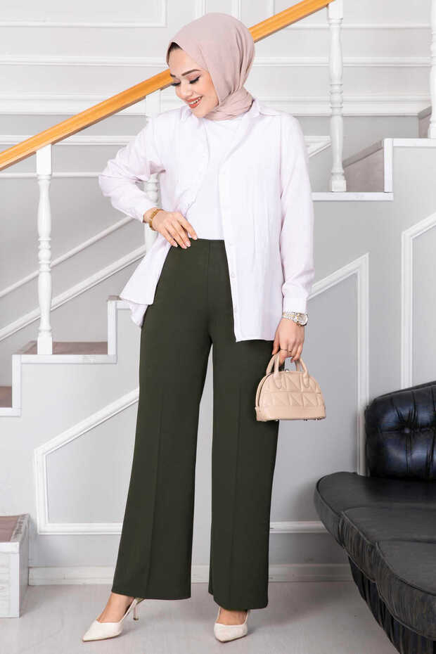 Palazzo Hijab Pants Khaki