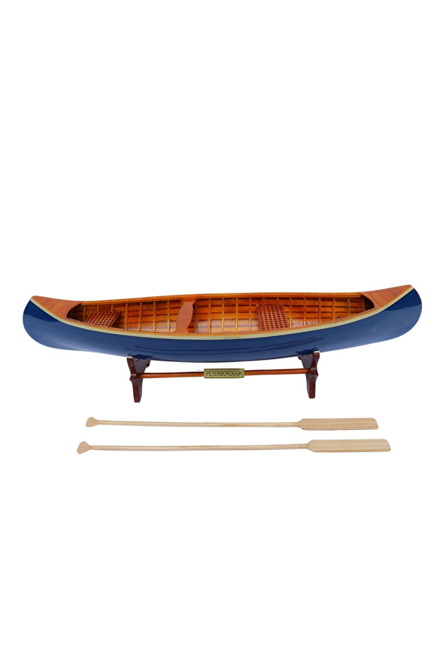 Dark Navy Peterborough Wooden Model Collectible Traditional Canoe