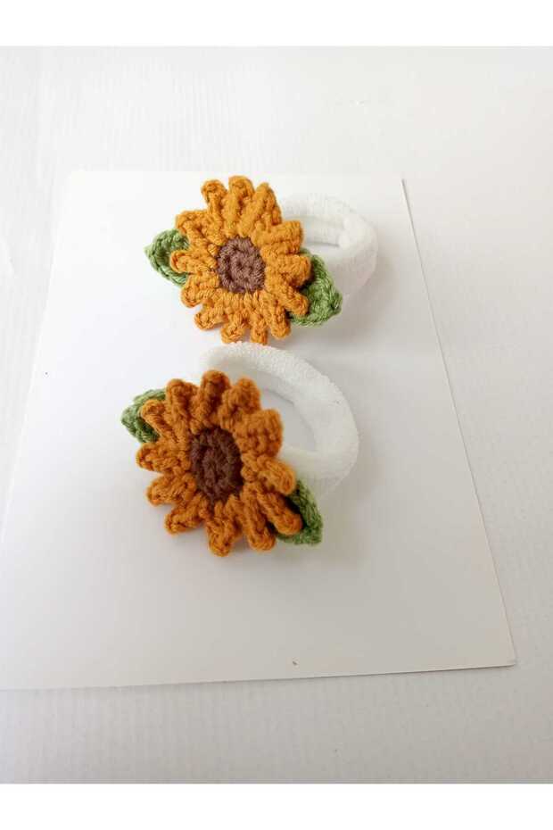 Sunflower Hair Accessory 2-Piece Organic Niche Handmade Rubber Buckle