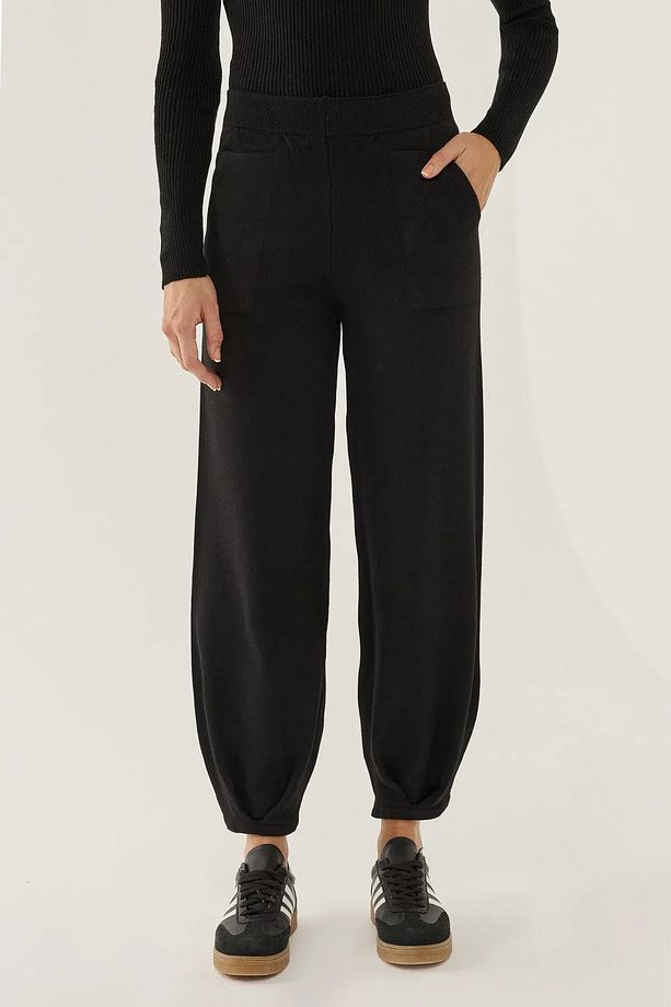 Yüksek Bel Triko Jogger Pantolon - 2