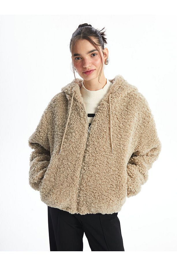 Lcwk Kapüşonlu Kadın Teddy Mont - 1