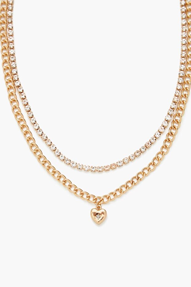 Sıralı Kalp Charm Kolye - 1