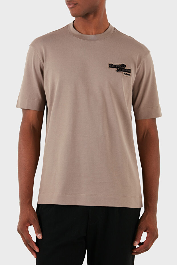 Cotton Logo Regular Fit Crew Neck T-Shirt Men's T-Shirt 6D1Td7 1Jocz 0150