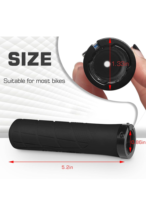 MTB Rubber Handlebar Grips Soft Non-slip Handlebar Lock Grips Shock-absorption Mountain B... - 5