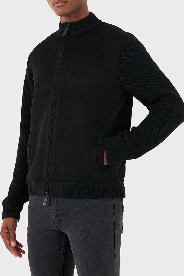Yünlü Logolu Regular Fit Dik Yaka Hırka Erkek HIRKA 6D1BY2 1MF9Z 0999 - 4