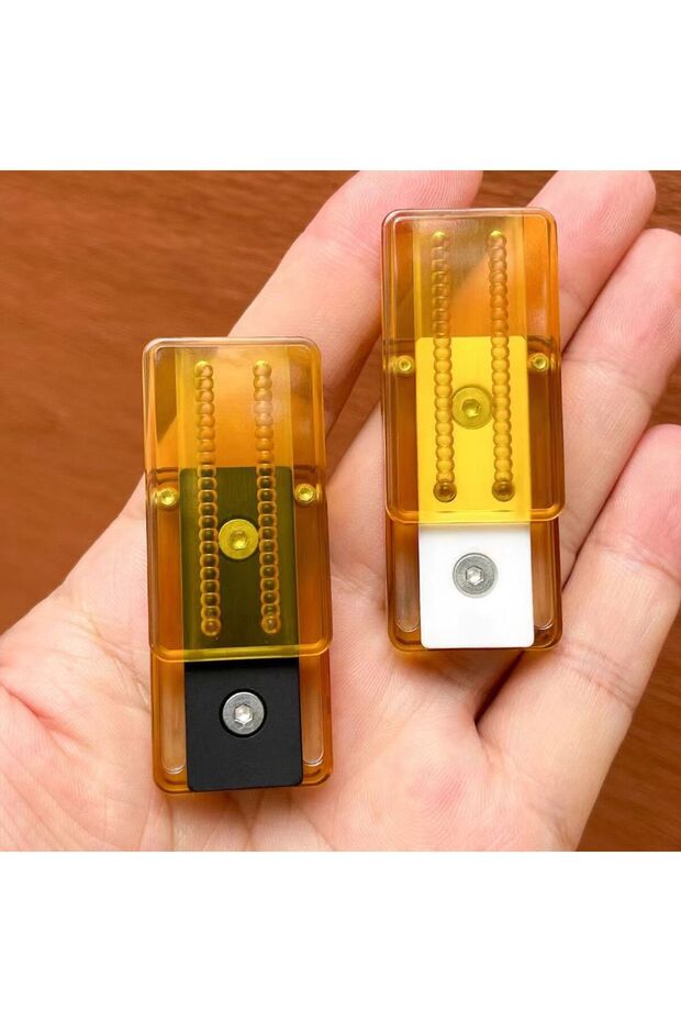 PEI Double-Side Push Fidget Slider Fidget Toy Decompression EDC Haptic Coin Machinery Slider For ... - 6