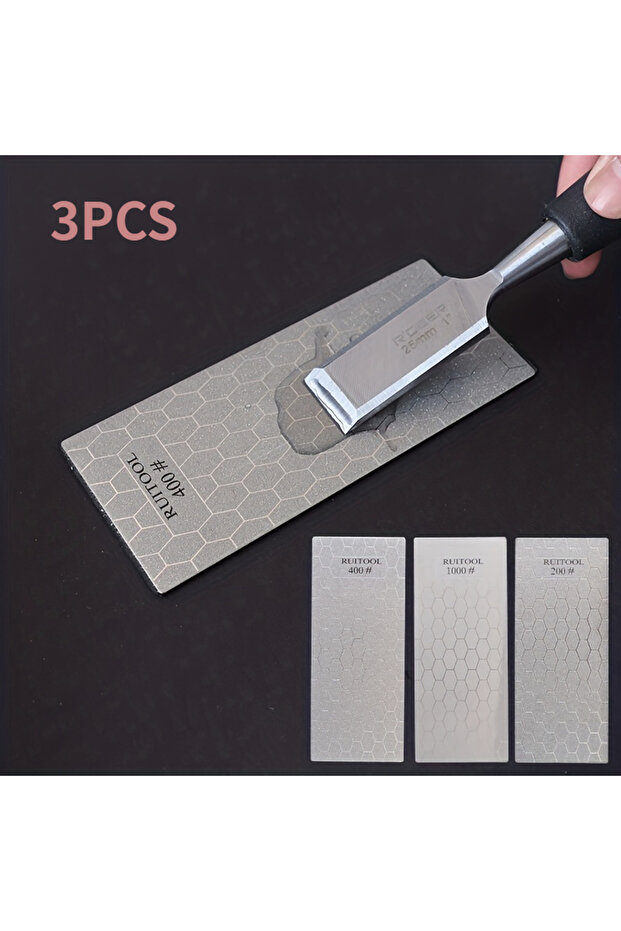 3Pcs Diamond Sharpening Stone Dry And Wet Grinding Whetstone Coarse/Fine Grit Lapping Plate With ...