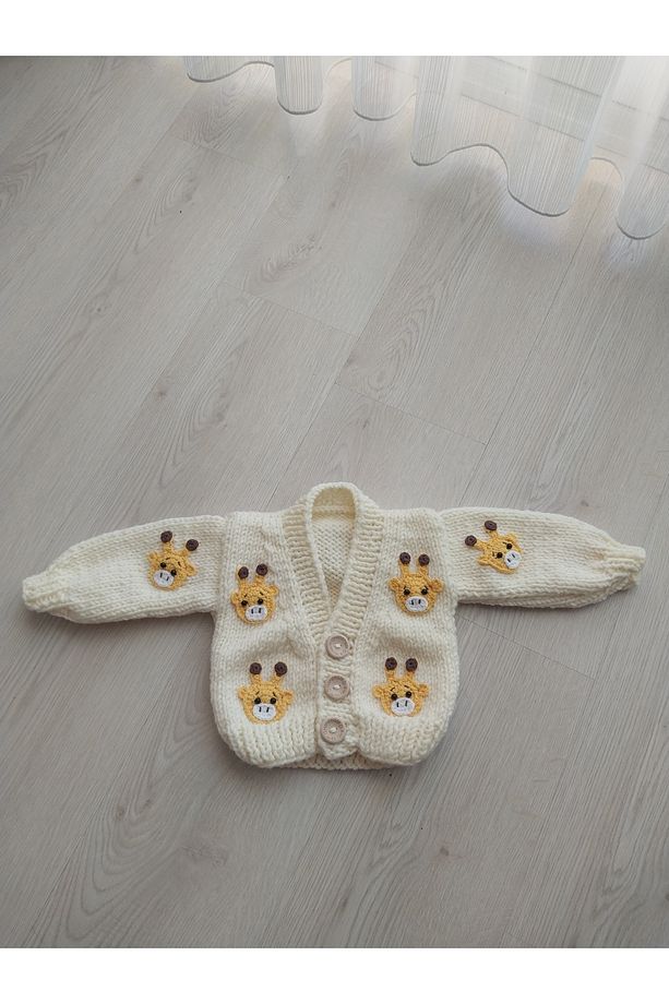 Zürafa örgü crop ceket - 1