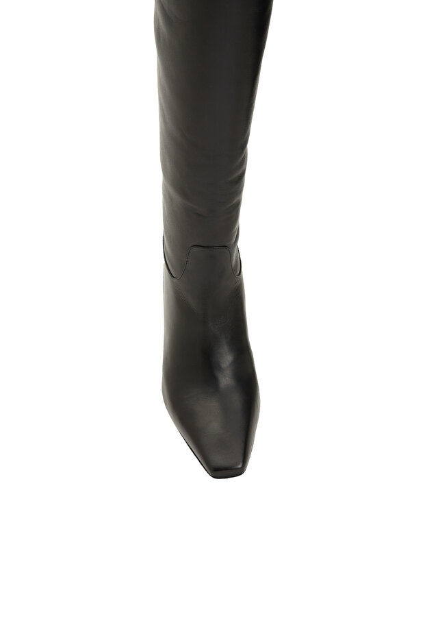 Siyah Kadın Deri Çizme - 4