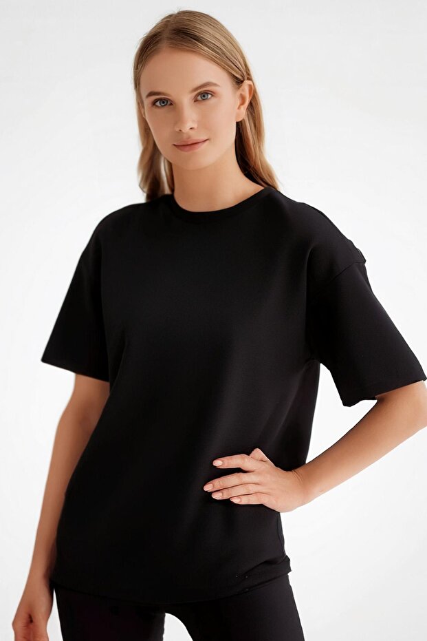 Women's Basic Black T-Shirt 100% Cotton Comfortable Fit Casual Crew Neck T-Shirt