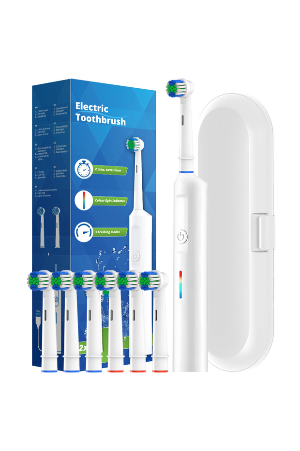 Smart Rotary Electric Toothbrush, Rechargeable Rotating Toothbrushes with 6 Heads, Compatible wit...