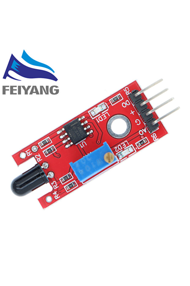 وحدة استشعار اللهب KY-026 الجديدة ذات 4 دبابيس ووحدة استشعار الأشعة تحت الحمراء للكشف عن درجة الحرارة مناسبة - 4