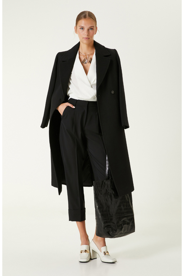 Siyah Bol Paça Pantolon - 1